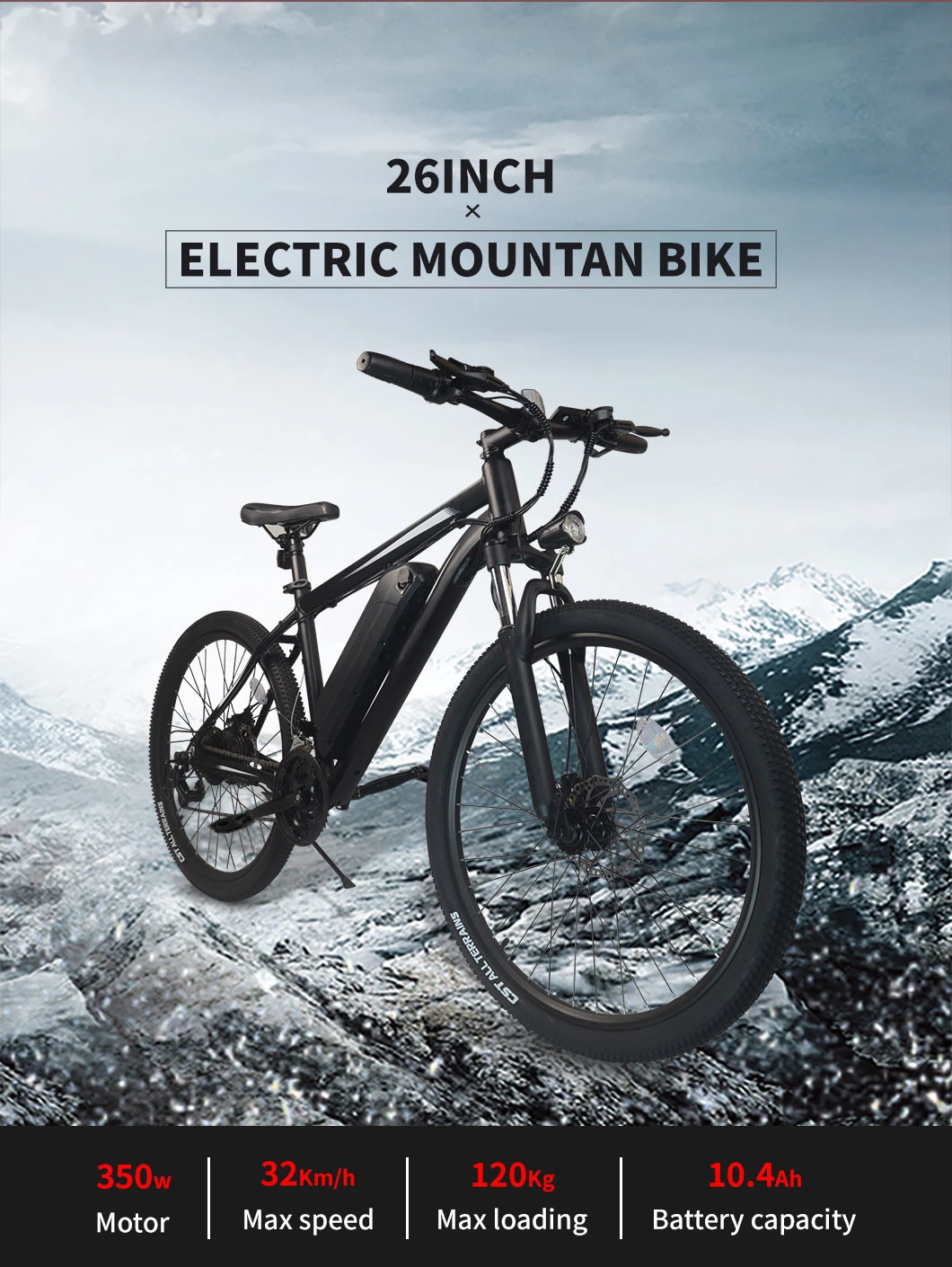 Amazon Hot Sale350W 10.4ah Emtb Electric Bike